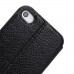 iPhone 4 4s - Genuine Leather Smart Window View Front Flip Stand Protective Phone Cover Case - Black